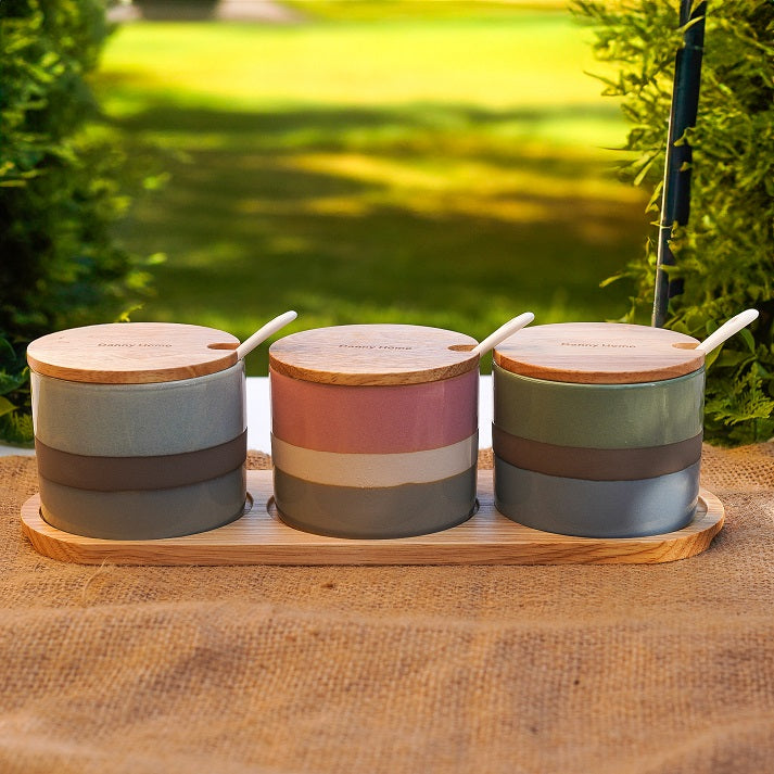 Sunset Layers Porcelain Canisters