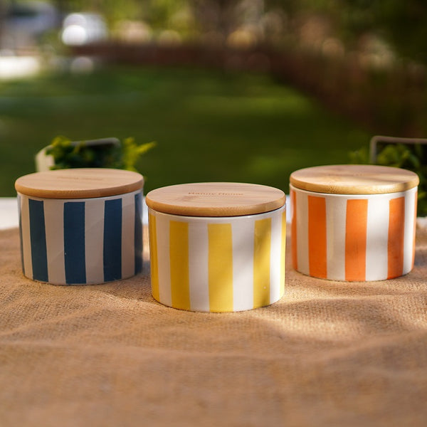 Striped Porcelain Canisters