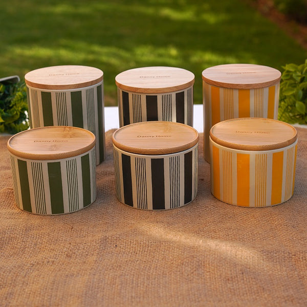 Urban Lines Porcelain Canister Set of 6