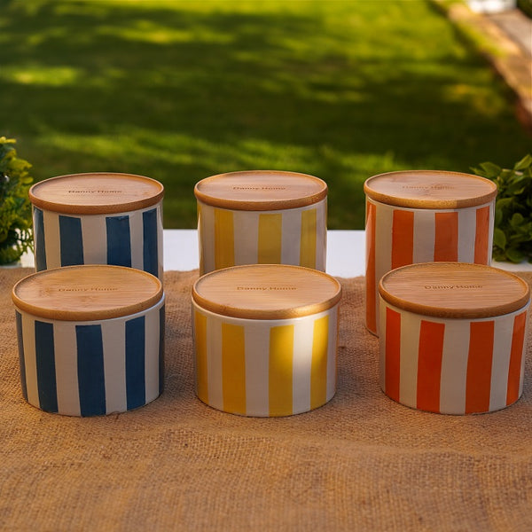Summer Stripes Porcelain Canisters