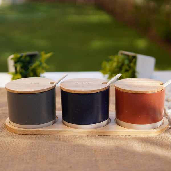 Glossy Porcelain Spice Canister Set