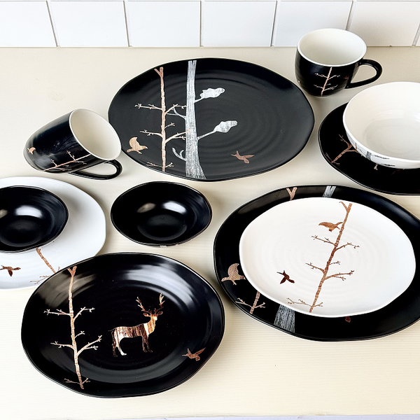 Monochrome Avian Dining Set