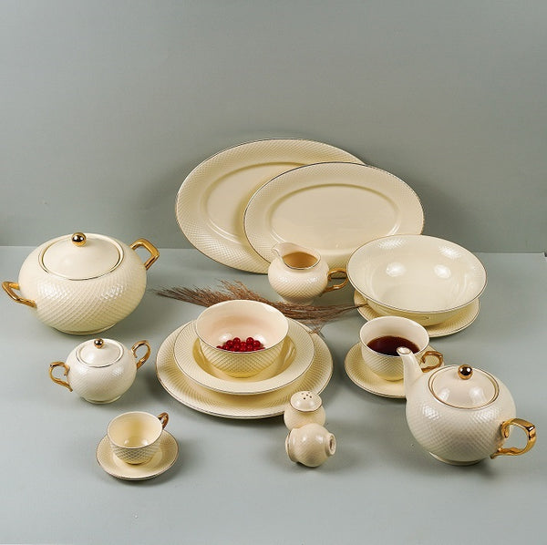 Sculpted Gold-Dinner Set