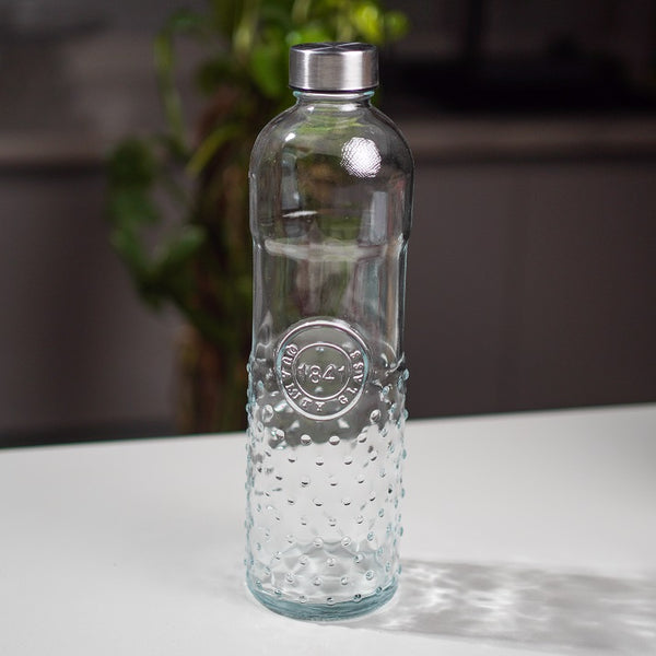 Embossed Glass Bottle with Metal Cap