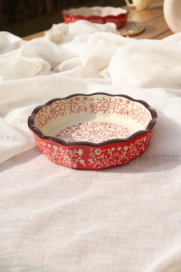 Scarlet Garden Deep Baking Dish