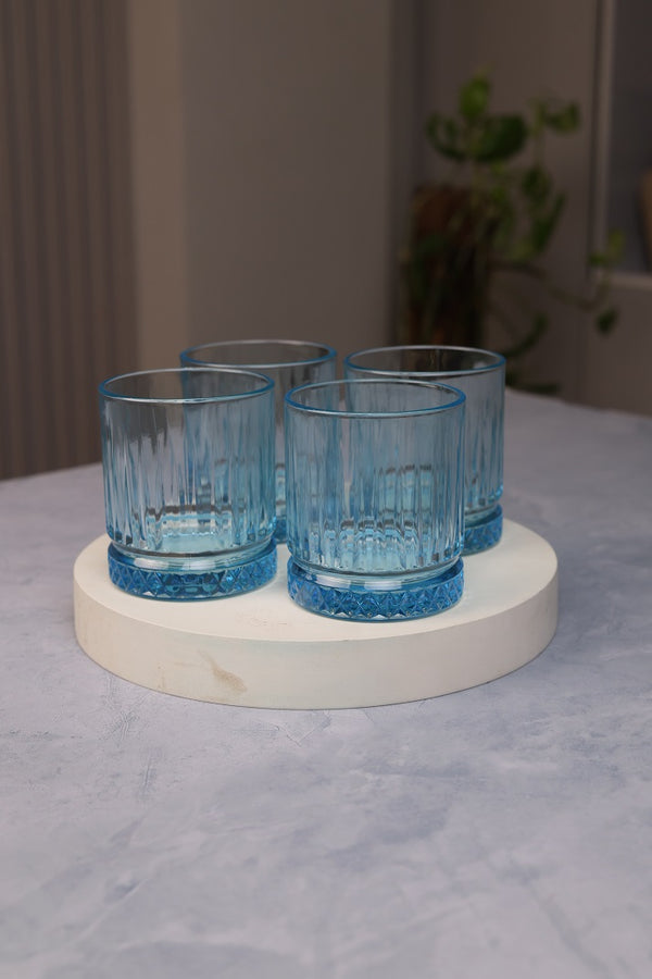 Crystal Sky Blue Tumbler Set (4 Pieces)