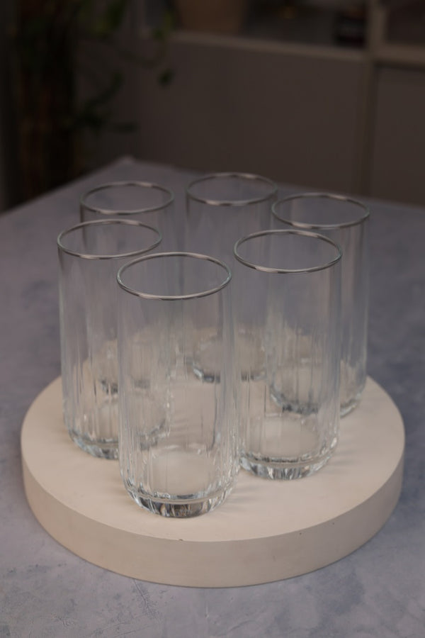 Luna Tall Ribbed Glass Set (6 Pieces)