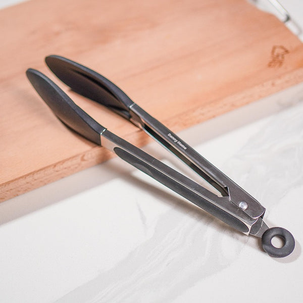 Non-Slip Silicone Tongs - Black Edition