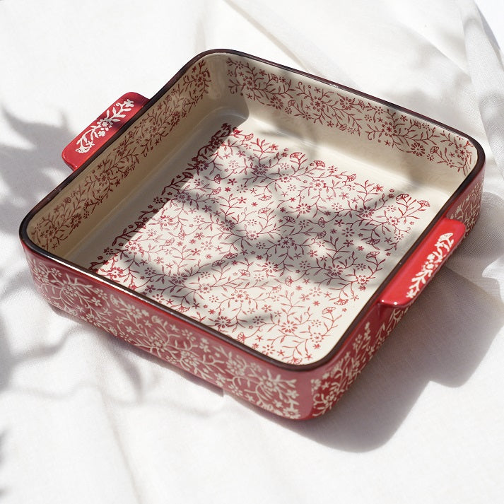 Scarlet Bloom Baker Casserole Medium