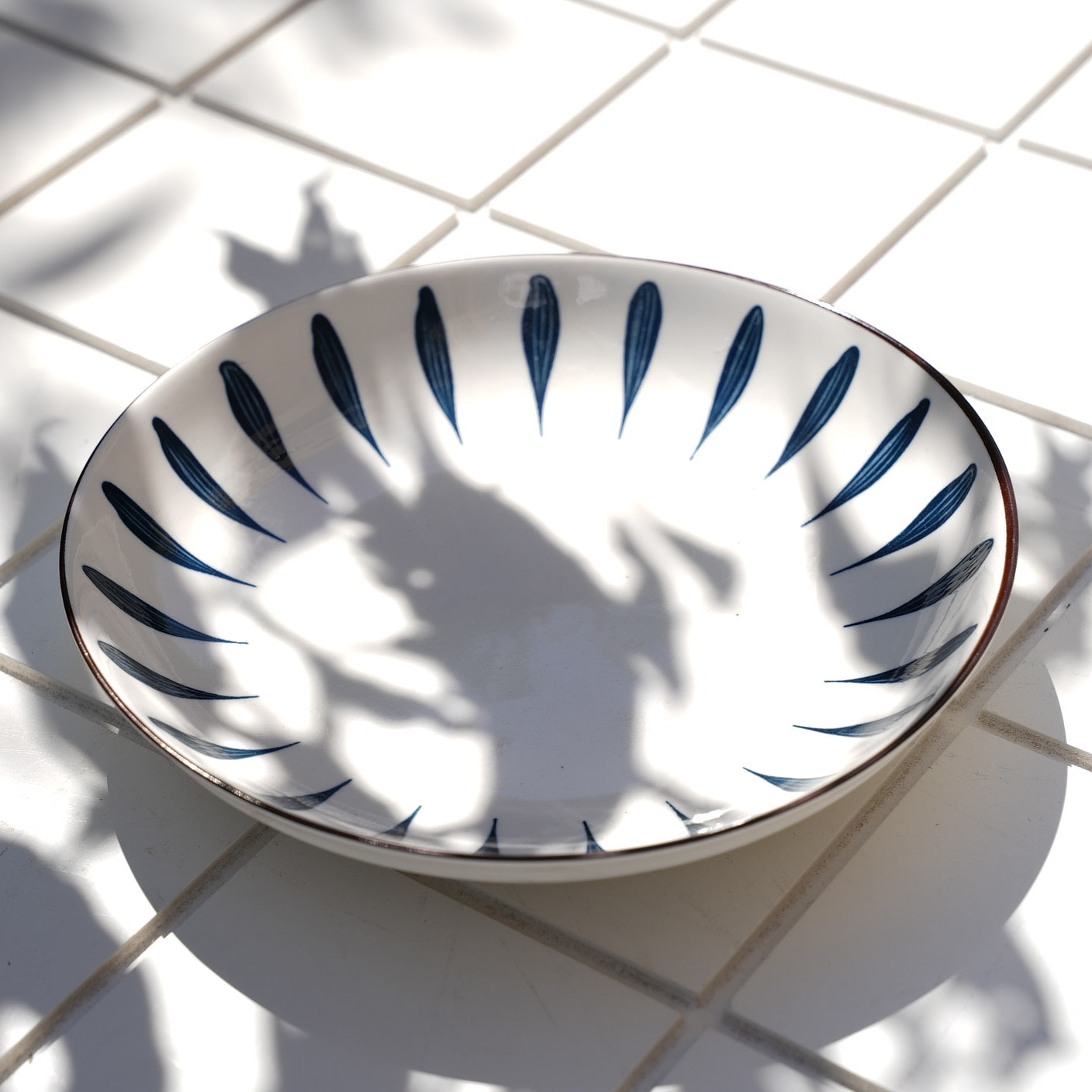Blue Leaves Deep Plate